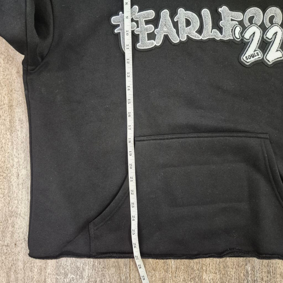Men's Fearless Souls Black Hoodie with Gray Logo Size L nwot - Picture 7 of 8